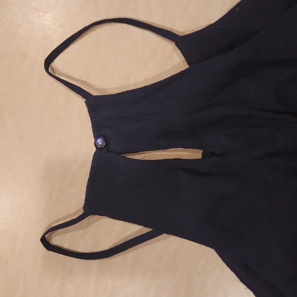 Blue Summer Maxi Dress with Beaded Collar - Picture 3 of 6